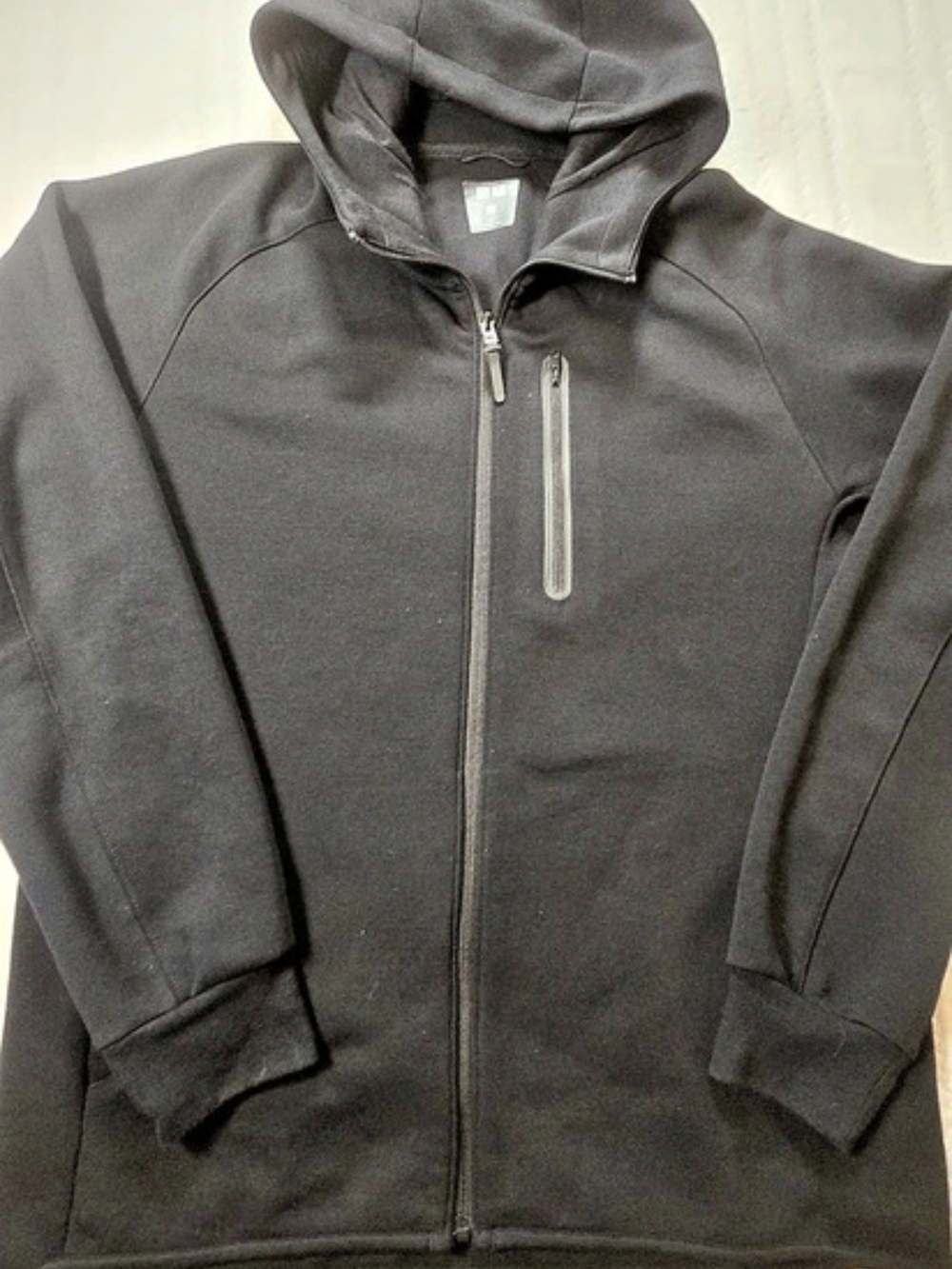 Uniqlo DRY Stretch Sweat Full-Zip Hoodie Men's Black Jacket
